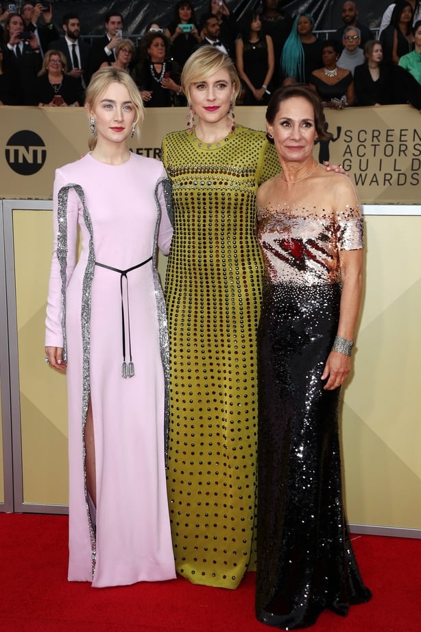 Saoirse Ronan, Greta Gerwig and actor Laurie Metcalf