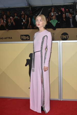The actress chose this baby pink dress by Louis Vuitton for the Screen Actors Guild awards in January.