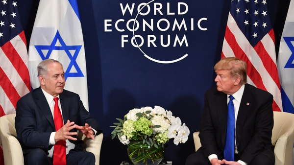 Benjamin Netanyahu and Donald Trump meet at the WEF