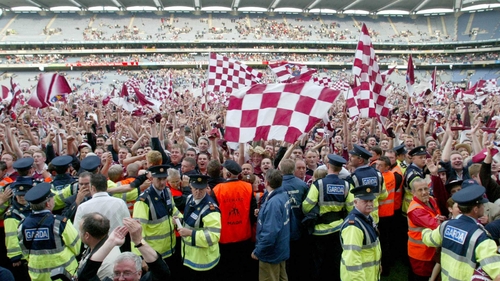 Westmeath fans celebrate winning Leinster in 2004
