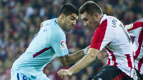 Aymeric Laporte (R) is heading for Manchester