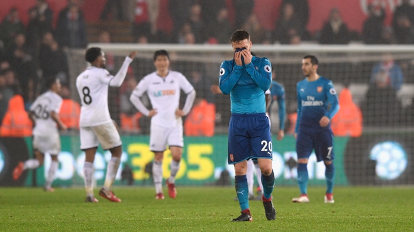 Arsenal suffered another defeat at the Liberty Stadium tonight