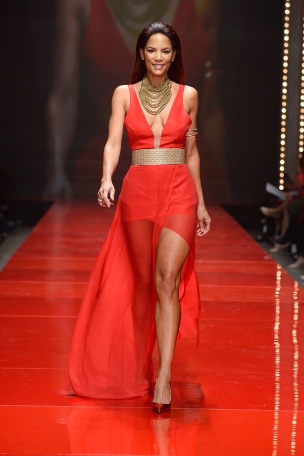 Veronica Webb walks the runway at the American Heart Association's Go Red For Women Red Dress Collection 2017 presented by Macy's at Fashion Week in New York City at Hammerstein Ballroom 2017 in New York City