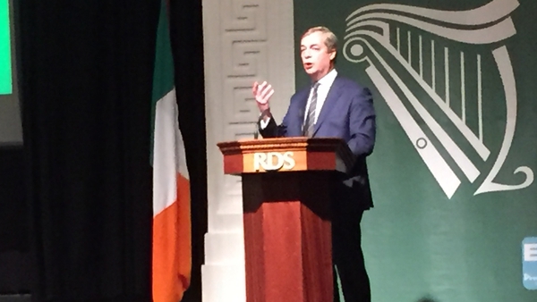Nigel Farage said there was an appetite in Ireland to withdraw from the EU