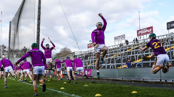Wexford warming up before their clash with Cork