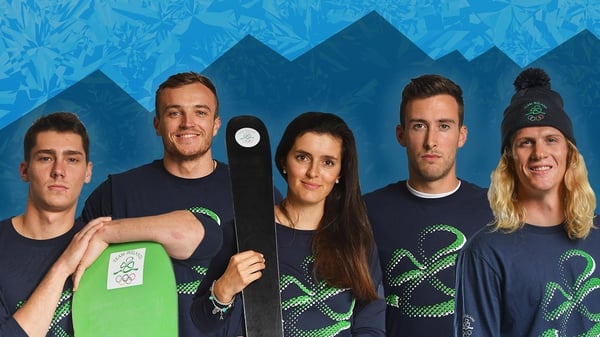 Ireland's 2018 Winter Olympians (from left to right): Seamus O'Connor, Thomas Westgard Patrick McMillan, Tess Arbez, Brendan 'Bubba' Newby.