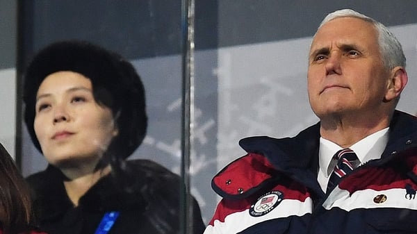 US Vice President Mike Pence was seated in the row in front of Kim Yo-jong