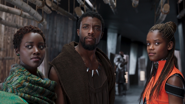 Lupita Nyong'o, Chadwick Boseman and Letitia Wright in Black Panther