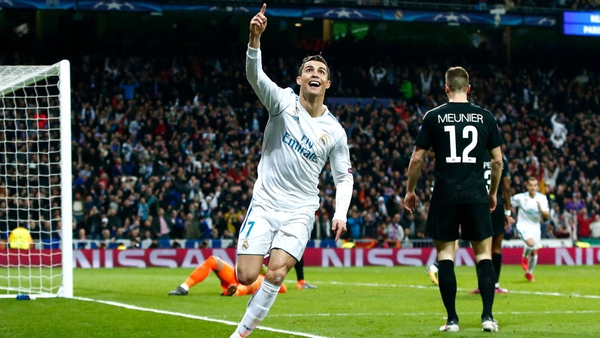 Cristiano Ronaldo celebrates scoring Real Madrid's second goal