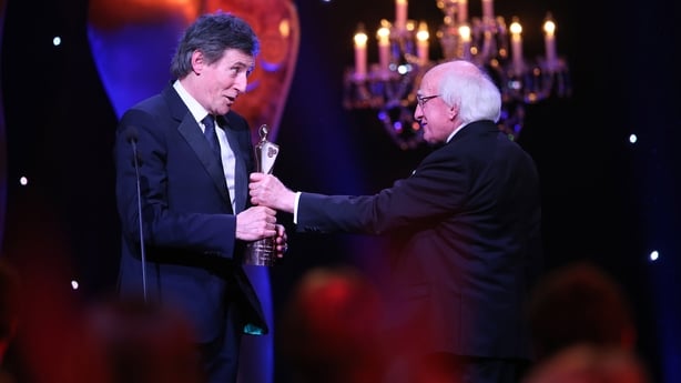 President Michael D Higgins and Gabriel Byrne at the IFTAS 2018