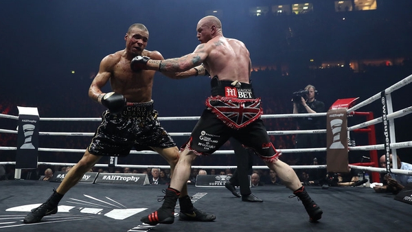 George Groves (R) connects with Chris Eubank JR