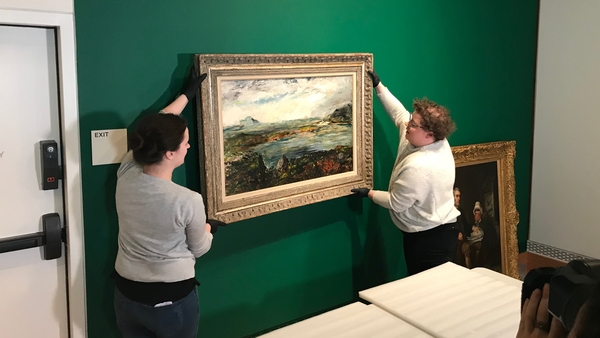 Around 50 paintings and sculptures are being packed into crates and transported to Ireland