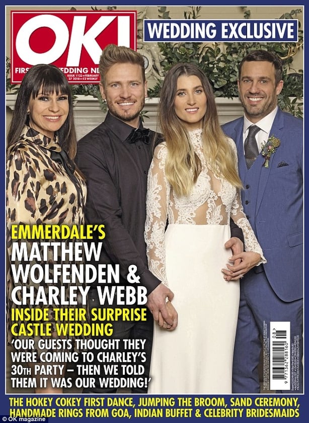 Emmerdale stars Charley Webb and Matthew Wolfenden on the cover of OK! Magazine