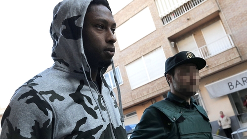 Ruben Semedo arrives to court escorted by a Spanish Guardia Civil