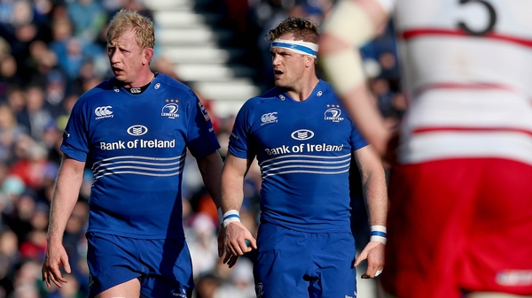 Leo Cullen alongside Jamie Heaslip in the colours of Leinster