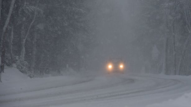 car driving in fog