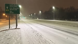 Snow on the N11 in Dublin this evening