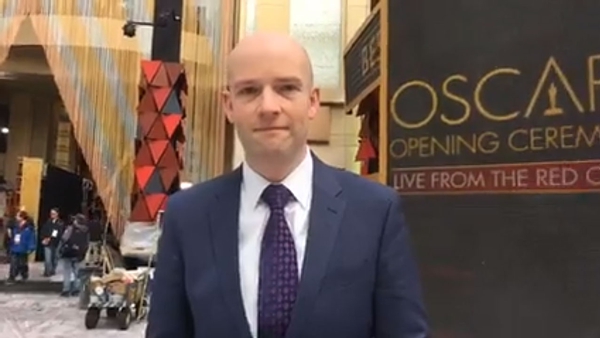 RTÉ News's Brian O'Donovan reporting live from the Oscars red carpet