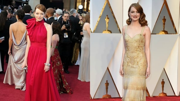 Emma Stone Louis Vuitton Pantsuit at the Oscars 2018