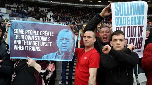 West Ham fans - not a happy bunch