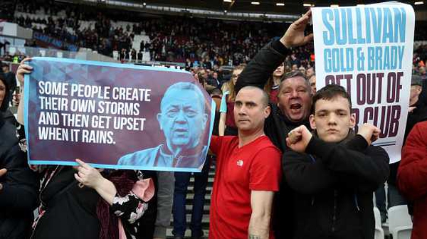 West Ham fans - not a happy bunch