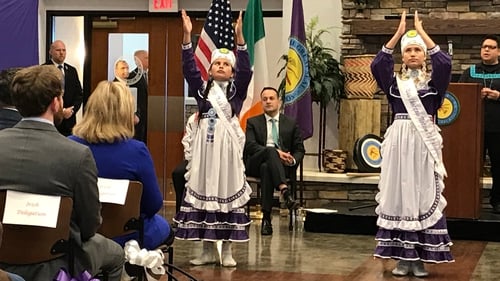 Leo Varadkar is welcomed by the Choctaw people of Oklahoma