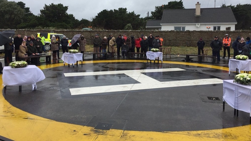 Families of the R116 crew gathered at Blacksod to mark the first anniversary of the crash