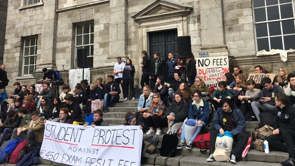 The protests included the occupation of Trinity's 18th century Dining Hall as well as the blocking of exits and tourist access to the Book of Kells