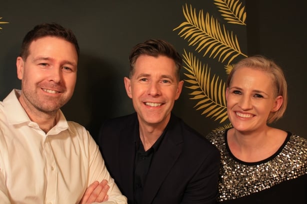 homeowners Cliona and Michael with Dermot Bannon