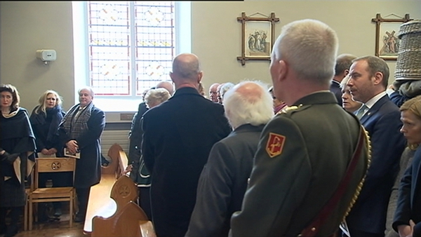 President Higgins was among the mourners at St Brigid's Church in Kill