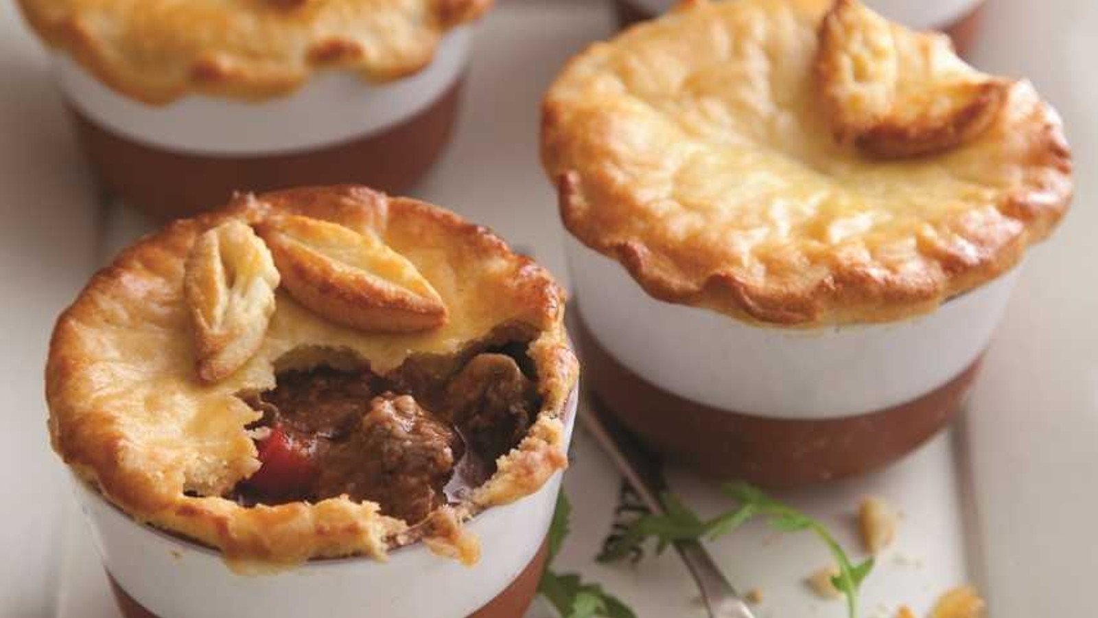 Fulvio's Beef And Stout Pies With Pastry Topping