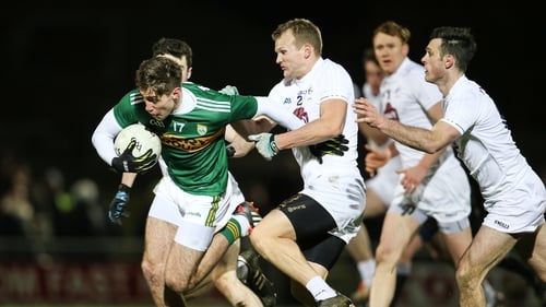Kerry's Adrian Spillane under pressure from Peter Kelly of Kildare