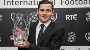 Josh Cullen with his player of the year award