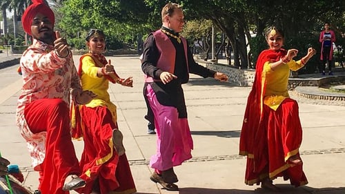 Michael Portillo joins a traditional dance troupe on tonight's first programme in Great Indian Railway Journeys