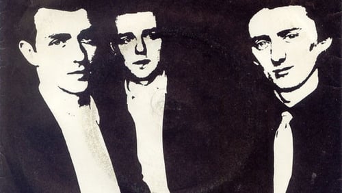 The Blades, pictured on the cover of their 'Hot For You' single, with guitarist Lar Cleary (middle)