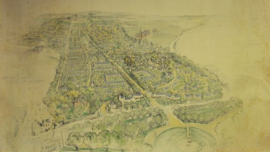Image - A preliminary sketch of Marino by architect Raymond Unwin. Photo: Dublin City Library & Archive