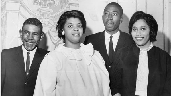 Linda Brown (second left) was enroled in an all-white school near the family's home in Topeka, Kansas