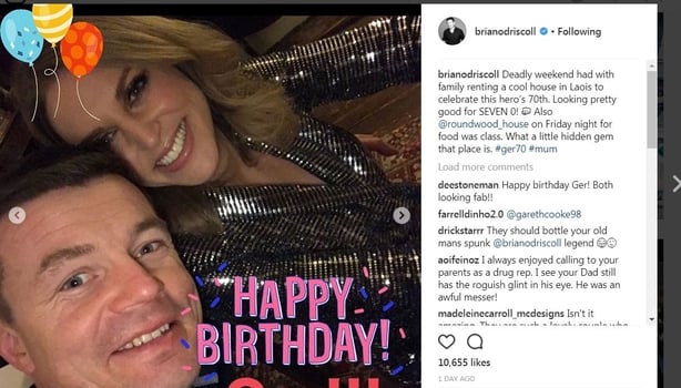 Amy and Brian celebrating a special birthday of Brian's Mum Ger