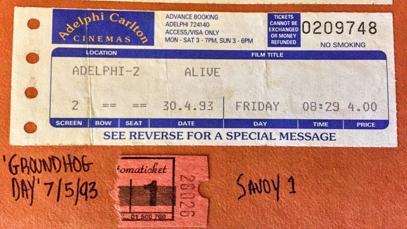 I miss REAL physical paper ticket stubs. This one from my