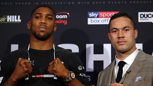 Anthony Joshua and Joseph Parker at the press conference