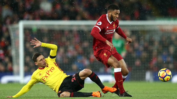 Gomez in action for the Reds against Watford