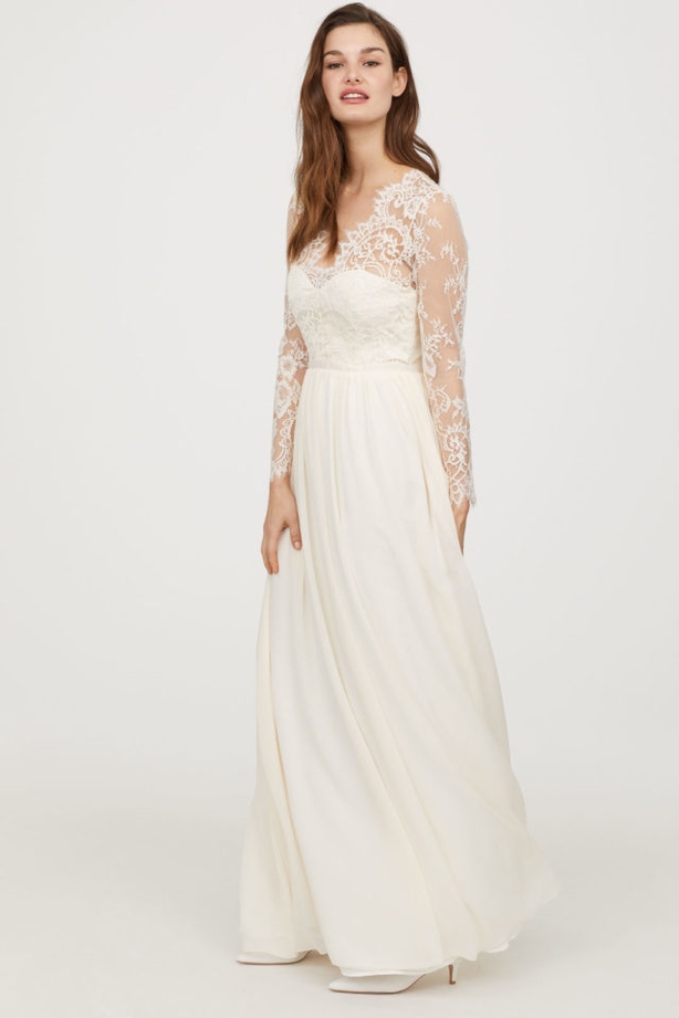 H&M Long Lace Wedding Dress