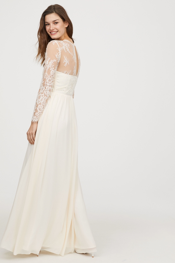 H&M Long Lace Wedding Dress