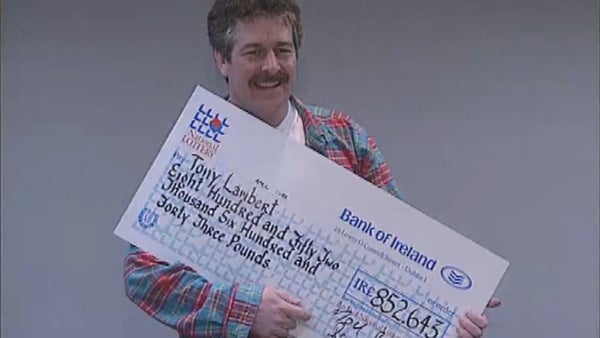 Former Saw Doctor Tony Lambert, pictured with his Irish National Lottery win in 1993.