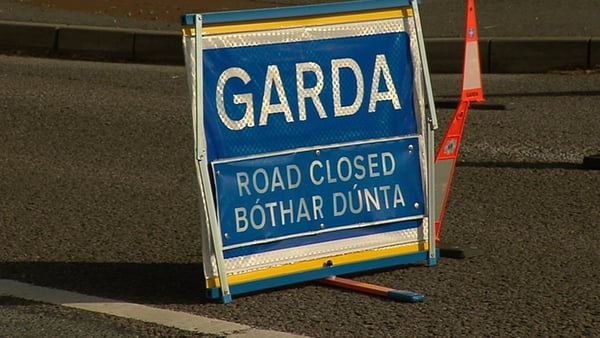 A section of the road is closed as gardaí investigate the incident