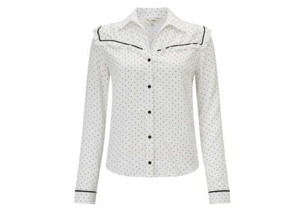 Miss Selfridge Cream Spotted Western Shirt