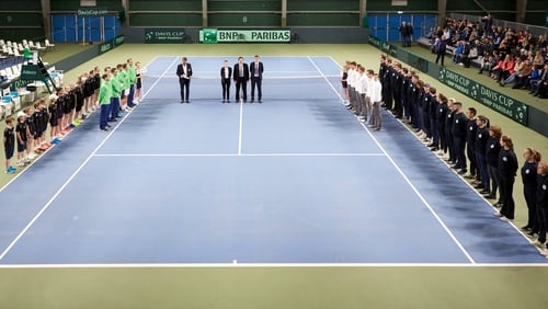 Ireland are taking on Norway at the Oslo Tennis Arena