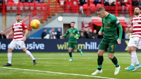 Celtic's Leigh Griffiths scoring his sides second goal