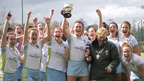 UCD celebrate winning the Irish Senior Cup title