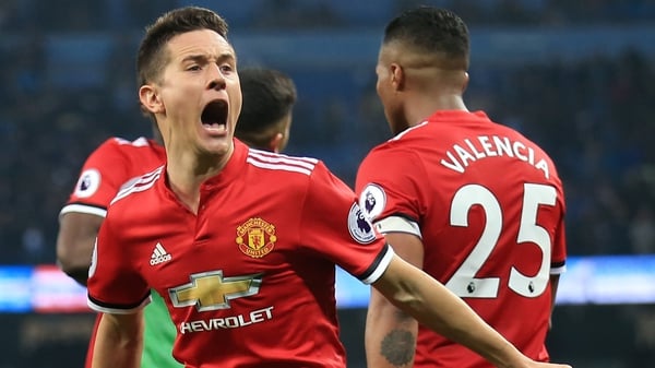 Ander Herrera helped Manchester United to a dramatic win at the Etihad Stadium